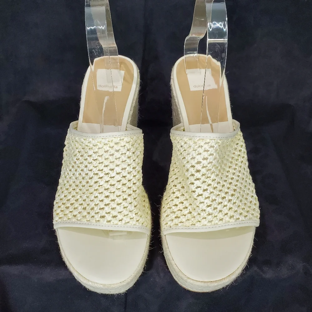 Dolce Vita Womens Saydie Cream Raffia Slip On Wedge Platform Sandals  Size 9.5 - Picture 4 of 15